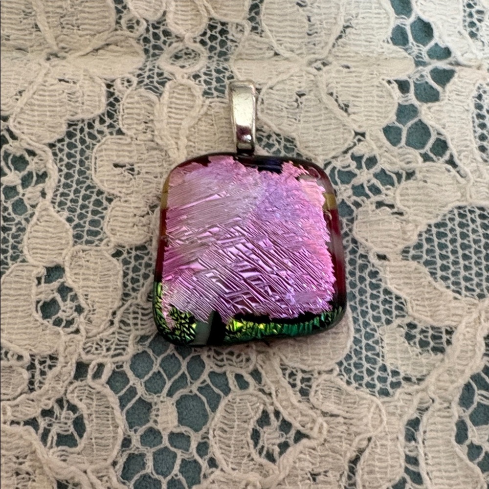 Artisan  Handmade USA  Fused Glass Pendant